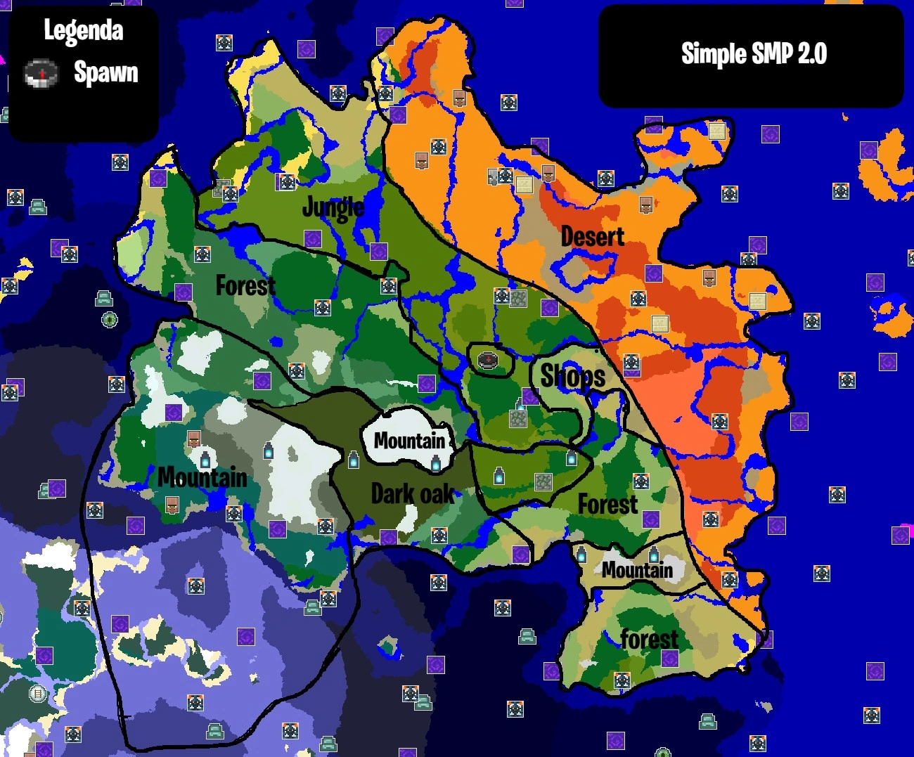 Biome territories — Simple SMP 2.0 map